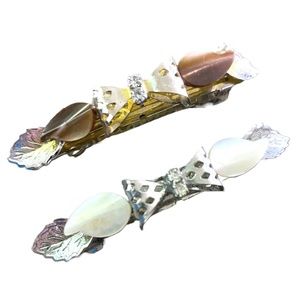 Vintage Bow & Floral Barrette Duo